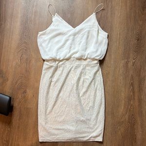 Bachelorette/bride white and gold dress!